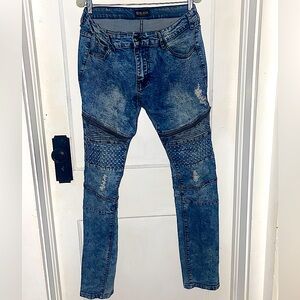 Premium 34x34 Designer Skinny Blue Jeans
